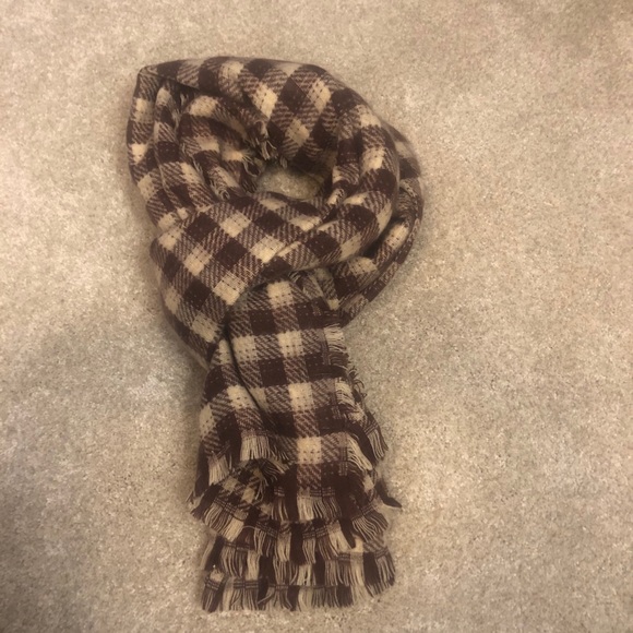 Blanket Scarf, Checkered - Brown and Tan, 36 x 78 - Picture 3 of 6